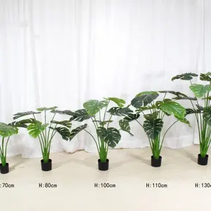 Palmeira Tropical de tamanhos diferentes para decoração de interiores de casa árvore artificial Monstera Deliciosa com vaso