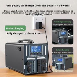 Station d'énergie portable extérieure 220V Lithium-Ion LCD haute capacité 2000W à onde sinusoïdale pure pour la vente de rue et le streaming en direct - Product Image 2