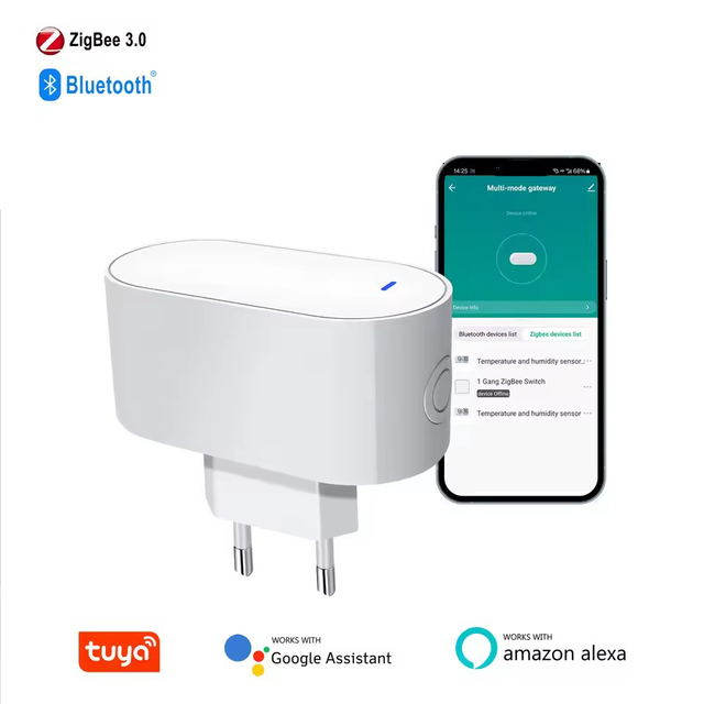 Tuya ZigBee Gateway Hub Plug-in Type Multi-mode ZigBee Gateway Bridge BLE Mesh Hub Supports Smart Home Automation