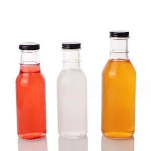 Wholesale Empty 250ml 350ml 500ml Square Milk Juice Tea Drink Glass Bottle Glass Beverage Juice Bottle for Sale