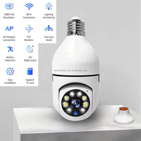 Ampoule intelligente E27 2.4G WiFi avec caméra de surveillance IP 1MP HD, vision nocturne, audio bidirectionnel, détection de mouvement mobile, mini caméra pour bébé