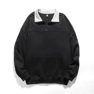 Men's Tactical Performance Long Sleeve 100 Cotton Sweatshirt 1/4 Zip