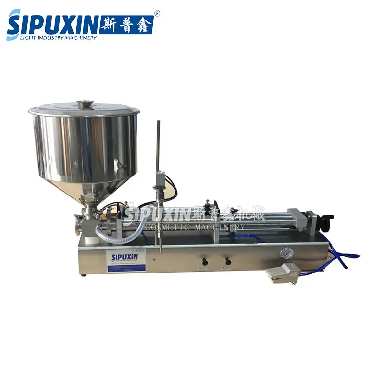 Spx Semi Automatic Detergent/shampoo/liquid Soap Filling Machine,oil Production Line Horizontal Self-suction Filling Machine