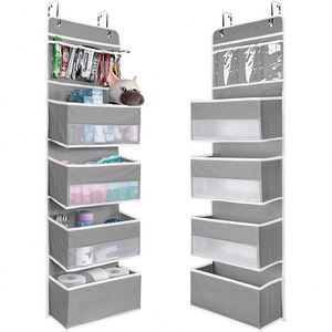 Wall Mount Hanging Organizer with 4 <b>Large</b> Pocket Organizers and 3 Small Pockets for Baby Essentials Toys Cosmetics and Sundries - Product Image 1