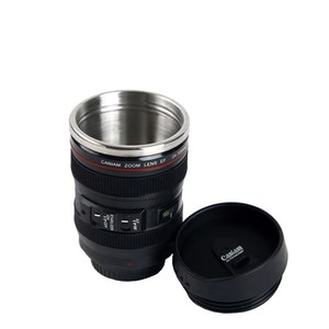 Tasse de tasse de café de Ef24-105mm d'<span class=keywords><strong>appareil</strong></span>-<span class=keywords><strong>photo</strong></span> de reflex d'acier inoxydable personnalisé, tasses auto-remuantes thermiques noires d'<span class=keywords><strong>objectif</strong></span> de caméra - Product Image 4