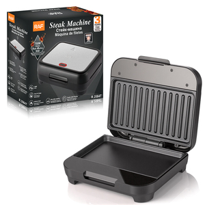 เครื่องทำสเต็ก RAF รุ่น De Filetes 750w บาร์บีคิว เคลือบสารกันติด พร้อมระบบทำความร้อนสองด้าน คุณภาพสูง ถาดอบแซนวิช เครื่องทำสเต็ก - Product Image 1
