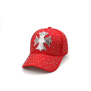 Nuovo Cappellino da Baseball da Donna Vintage con Strass Sparsi, a 6 Pannelli, in Tela, Regolabile - Casual, per Esterni, Protezione Solare, Traspirante - Product Image 3