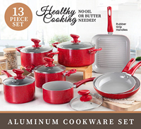 Set Peralatan Masak 13 Buah dari Batu Granit Berlapis Intan, Set Peralatan Masak Anti Lengket