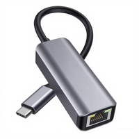 SYONG adaptor Ethernet Gigabit, adaptor Ethernet USB Tipe C ke RJ45 aluminium Premium, 1000Mbps LAN ke USB-C untuk MacBook Laptop Tablet PC