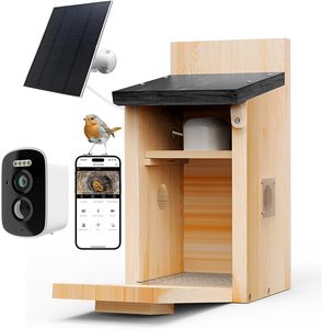 Casetta per Uccelli Intelligente con Fotocamera, Nido per Uccelli da Esterno Personalizzabile, Moderna Casetta in Legno Massiccio - Product Image 1