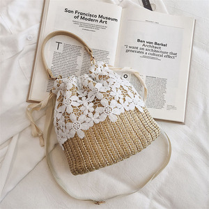 Bolsos cruzados de verano de fábrica con encaje floral tejido a mano, nuevos bolsos tejidos con cierre de cremallera y forro de poliéster - Product Image 5