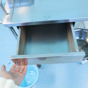 <span class=keywords><strong>Chariot</strong></span> <span class=keywords><strong>médical</strong></span> à 4 roues en acier inoxydable pour mobilier d'hôpital, soins infirmiers, pansements avec plateau et tiroirs - Product Image 4