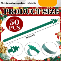 Guirlande de Noël double face écologique résistante à la chaleur avec attaches auto-agrippantes blanches, attaches de câbles végétaux réglables, guirlande de fête en polyester