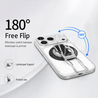 Support de téléphone magnétique en gros avec anneau, double bras, hauteur réglable, étanche, logo personnalisé, en alliage de zinc, support de bureau, direct usine