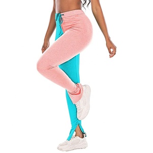 Cintura entallada azul y rosa alta calidad de las mujeres casuales populares apilado Pantalones - Product Image 2