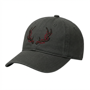 Cappello da Baseball 'DAD HAT' Grigio Antracite con Ricamo 'DARK <span class=keywords><strong>FOLKLORE</strong></span> ANTLER' - Product Image 6