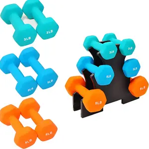 cheap rubber hex dumbbell sets neoprene dumbbells handle weight lifting dumbbell workouts coated hand weights for women
