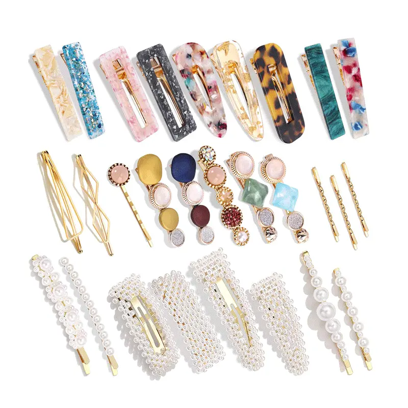 B.PHNE latest accesorios mujer designer fashion bling pearl hair clip sets girl hair pins various style women hair accessories