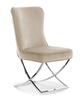 Chaise de salle à manger royale de luxe capitonnée en tissu velours avec pieds en acier inoxydable, chaises de restaurant, meubles de salle à manger pour la maison et l'hôtel