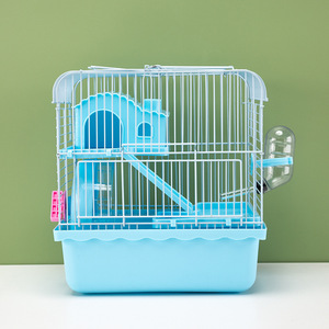 Cage à <span class=keywords><strong>hamster</strong></span> portable Xing Xing Wen, double couche, motif ours doré, cadre en plastique, bouton écologique, grande taille, villa paysagère solide - Product Image 6