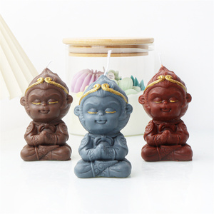Moule en silicone pour bougies en cire de soja et savon, motif singe, animaux magiques 3D, culture bouddhiste, pour décoration intérieure, en plâtre - Product Image 2