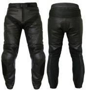 กางเกงมอเตอร์ไซด์สำหรับผู้ชายกางเกงหนังโพลีเอสเตอร์ย้อมสีล้วนสำหรับผู้ใหญ่ - Product Image 3