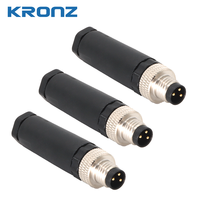 Connecteur d'Aviation Étanche KRONZ M8 3P 4P Mâle-Femelle IP67, Prise Circulaire pour Câble de Capteur, Blindage Métallique, Qualité Industrielle