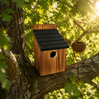 Nichoir personnalisable en bois de pin écologique avec toit étanche, mangeoire/cage murale pour oiseaux et perroquets, idéal pour l'extérieur et le jardin