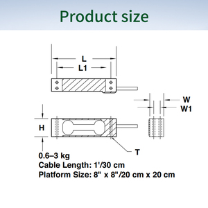 Sensor de Celda de Carga de un Solo Punto CELTRON Americano LPS 0.6/1/2/3/6/10/15/20/30kg C3 - Product Image 3