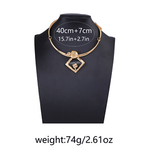 Collar de aleación redondo geométrico articulado Irregular Punk de tendencia Retro para mujer - Product Image 2