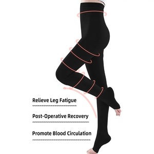 Unisex hoge taille elastische panty's met gesloten teen, 15-21 mmHg gegradueerde opaquette compressie panty's voor dames en heren - Product Image 4