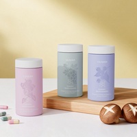 Bouteilles en verre personnalisées de luxe pour vitamines, flacons vides mats pour gélules et compléments alimentaires avec boîte