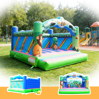 Château gonflable commercial personnalisé pour la location de fêtes, modèle Traparlin, en forme de grenouille, pour enfants