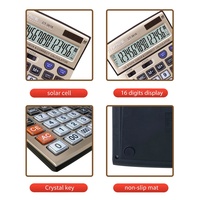 Calculatrice de bureau en plastique CTIFREE CT-3616 avec logo personnalisé, 16 chiffres, double alimentation solaire/batterie, certifiée CE RoHs FCC, haute qualité