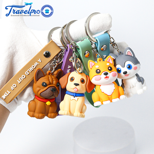 New Lovely Plastic PVC Rubber 3D Anime Cute Dogs Keychains Bag Hanging Ornaments Cartoon Wristlet Key Chain