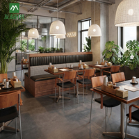 Ensemble de mobilier de restaurant commercial moderne personnalisé, banquette en bois, sièges pour hôtel, café, table et chaises pour café