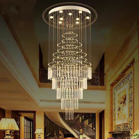 Lustres personnalisés pour plafonds hauts, luminaires modernes pour hall de villa, escalier, grand foyer, lustre en cristal