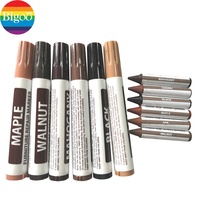 Lot de 12 marqueurs permanents obliques de 6 mm avec capuchon multicolore et 9 couleurs pour la réparation de meubles, emballage sous blister