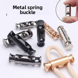 Hebilla de <span class=keywords><strong>Metal</strong></span> de Alta Calidad, Aleación de Zinc, Galvanoplastia, Diseño de Nariz de Cerdo, Doble Orificio, Doble Resorte, Elástica, Ajustable, para Cordón - Product Image 2