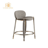 Chaise moderne de meubles de bar de restaurant tabourets de bar en tissu de jambe d'acier inoxydable
