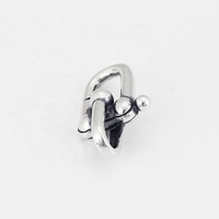 Fermoir mousqueton en argent 925, robuste, à maillons en forme de U double et de fer à cheval, pour bracelets et colliers, disponible en tailles Grande, Moyenne, Petite