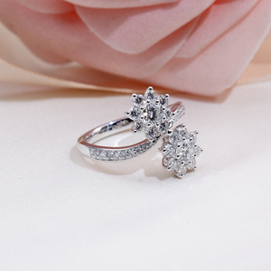 Messi Jewelry MSR-2129 14K Gold Round Shape Fancy Design Fashion <b>Rings</b> Lab Grown <b>Diamond</b> <b>Ring</b> for Women - Product Image 1
