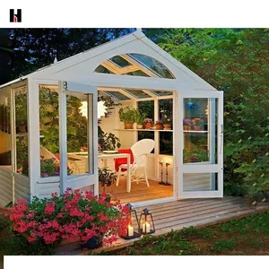 Sân sau sunroom đôi Tempered Glass Tiny nhà tiền chế