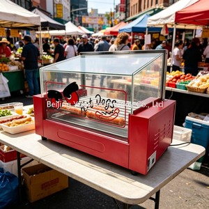 Grill à hot-dogs à rouleaux avec deux régulateurs de température indépendants, facile à ajuster pour griller et réchauffer les <span class=keywords><strong>saucisses</strong></span> séparément - Product Image 1