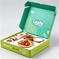 Caja Desechable para Biryani con Compartimentos, de Papel Kraft, para Nasi, Pollo Frito, Frutas, Ensaladas, Bocadillos, Arroz Frito, Envase para Bento