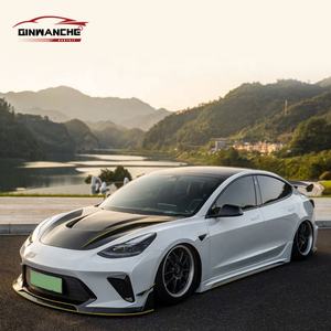 Pour Tesla modèle 3 mise à niveau kit carrosserie large pare-chocs avant pare-chocs arrière capots de moteur en fibre de carbone et <span class=keywords><strong>becquet</strong></span> de voiture GT - Product Image 4