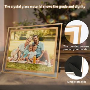 Transparent Creative Crystal Glass Photo <b>Frame</b> Elegant Decorative Bedside Display - Product Image 5