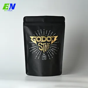 Bolsa de aluminio con estampado en caliente para impresión personalizada, bolsa de plástico para café con cremallera y válvula