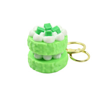 Porte-clés Fidget Clicker en forme de gâteau aux fruits imprimé en 3D, Gâteau à la fraise, Jouet anti-stress à bouton-poussoir, Pendentif, Vente en gros, Personnalisé