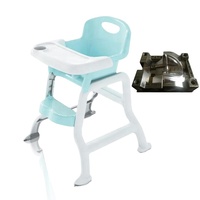 Silla de Comedor de Plástico Segura para Niños con Respaldo, Apta para Bebés, Moldeada por Inyección en Caliente y Frío